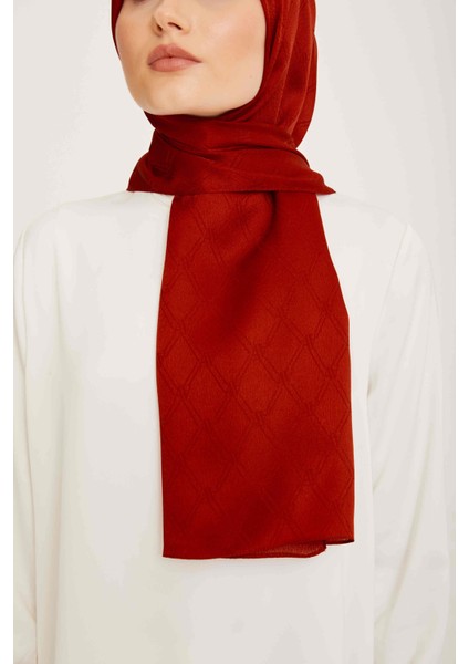 Trend Jan Jan Bordo Monogram Desenli Jakar Şal 6 - 21098 fırsatları