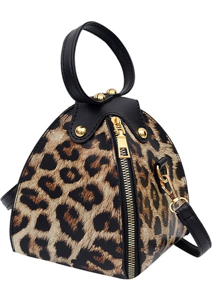 C Leopar Baskı Kadın Çantası Pu Deri Crossbody Çanta Mini Kızlar Postacı Çantası Kadın Omuz Çantası Yılan Derisi El Çantası Çanta (Yurt Dışından)