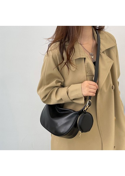 Kahverengi Kadın Crossbody Çanta Pu Deri Basit Omuz Çantaları 2'si 1 Arada Crossbody Çanta Tasarımcısı Çanta ile Seyahat Için Katı Sling (Yurt Dışından) fırsatları