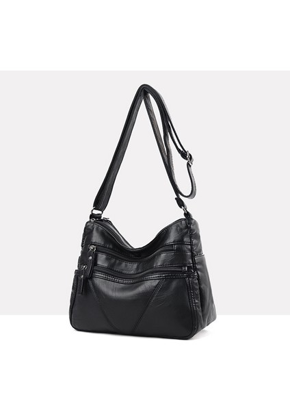 Kahverengi Rahat Yüksek Kaliteli Kadın Yumuşak Deri Omuz Çantaları Çok Katmanlı Eski Crossbody Çanta Lüks Tasarımcı Çanta Kılıfı (Yurt Dışından)