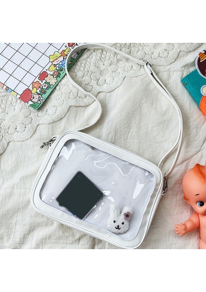 Tip A Pembe Lüks Pu Ita Çanta Crossbody Kadınlar Tatlı Lolita Çanta Sevimli Şeffaf Cep Japon Tarzı Omuz Çantası (Yurt Dışından) modelleri
