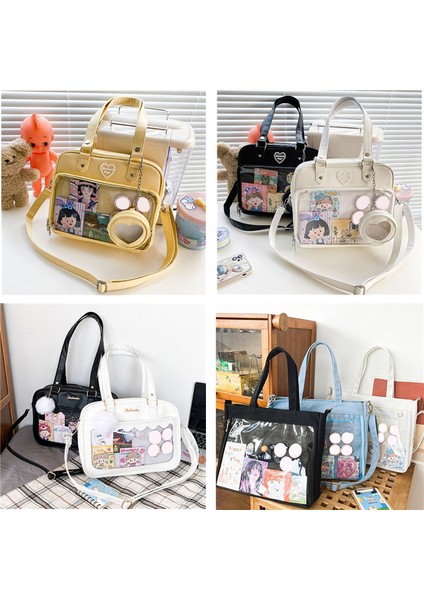 Tip A Pembe Lüks Pu Ita Çanta Crossbody Kadınlar Tatlı Lolita Çanta Sevimli Şeffaf Cep Japon Tarzı Omuz Çantası (Yurt Dışından) indirimleri