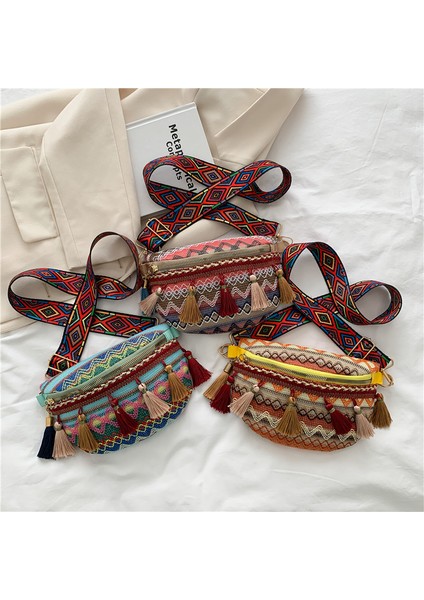 Göğüs Çantası 3 Yeni Bohemia Püskül Örgülü Crossbody Çanta Kadın Basit Çok Yönlü Omuz Çantası Fanny Paketi Etnik Stil Seyahat Taşınabilir Depolama (Yurt Dışından) fiyatları