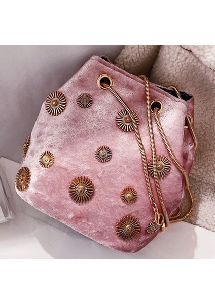 Pembe Kar Tanesi Mini Çanta Zarif Tote Crossbody Çanta Altın Zincir Omuz Askısı Küçük Çanta Kadın Alışveriş Çantası (Yurt Dışından)