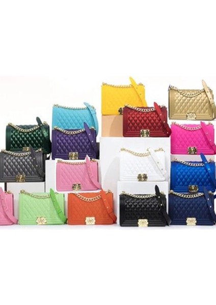 COLOR15 Kadın Çantası Moda Jöle Çantalar Bayanlar Çantalar Yeni Kadın Omuz Çantası Çanta Kadın Çantası Kızlar ve Çocuklar Için Çanta Kare (Yurt Dışından) fiyatları