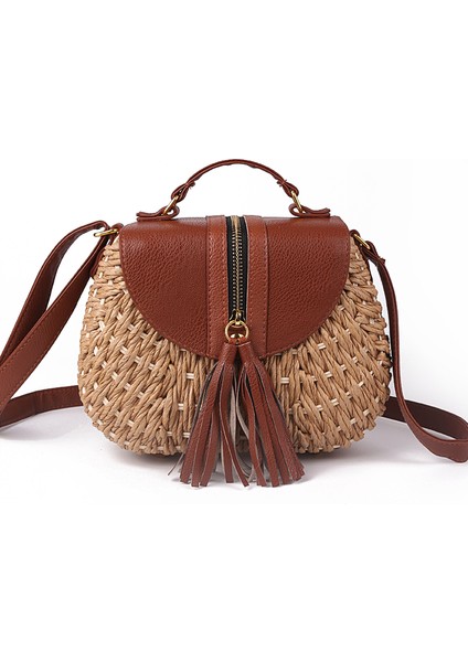 Yeşil 2020 Ünlü Tasarımcı Bayanlar Dokuma Örgü Messenger Crossbody Çanta Yeni Yaz Bohemian Kadınlar Püskül Hasır Plaj Omuz Çantası (Yurt Dışından) fiyatları