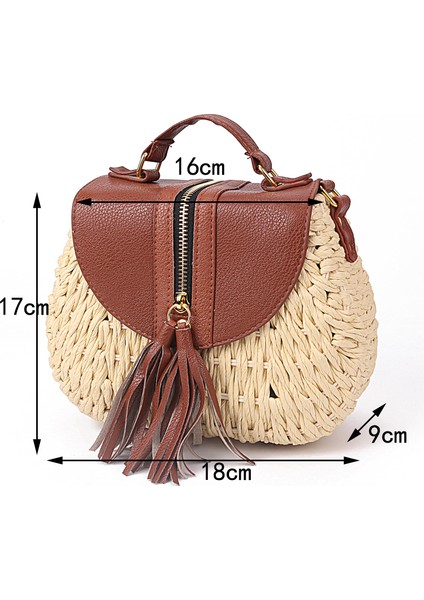Yeşil 2020 Ünlü Tasarımcı Bayanlar Dokuma Örgü Messenger Crossbody Çanta Yeni Yaz Bohemian Kadınlar Püskül Hasır Plaj Omuz Çantası (Yurt Dışından) modelleri