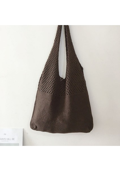 B-Darkbrown Yaz Kadınlar Için Popüler Plaj Çantası Kadın Örgü Halat Dokuma Retiküle Hollow Hasır Çanta Net Bayanlar Omuz Çantaları Moda Çanta (Yurt Dışından) fiyatları