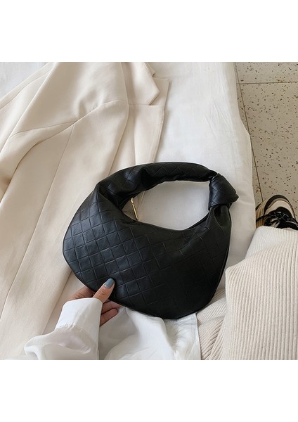Siyah Kadınlar Vintage Tote Çanta Pu Deri Küçük Omuz Çantası Bayan Moda Subaxillary Çantalar Zarif Çanta Kız El Çantası (Yurt Dışından)