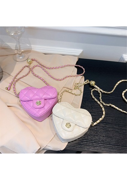 Kırmızı Kadınlar Kalp Şeklinde Mini Crossbody Çanta Lüks Tasarımcı Elmas Nakış Messenger Çanta Basit Zincir Omuz Çantaları DOMIL105 (Yurt Dışından) fırsatları