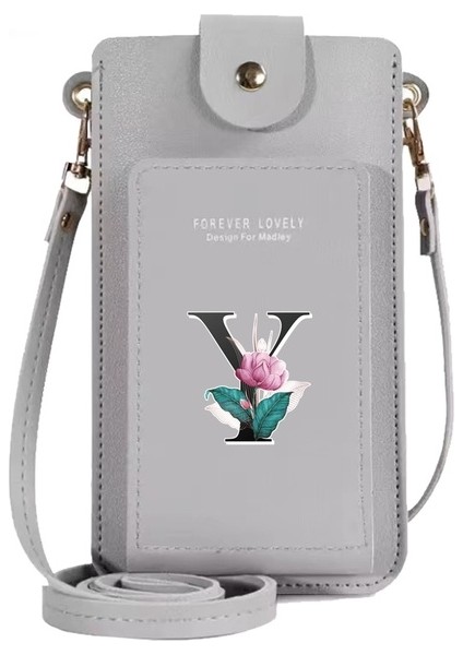 1WHITEMARBLEY Dokunmatik Ekran Cep Telefonu Çantası Kadın Crossbody Omuz Çantaları Kart Sahibinin Kadın Cüzdanları Whitemarble Baskı Düğmeler Çanta Çanta (Yurt Dışından)