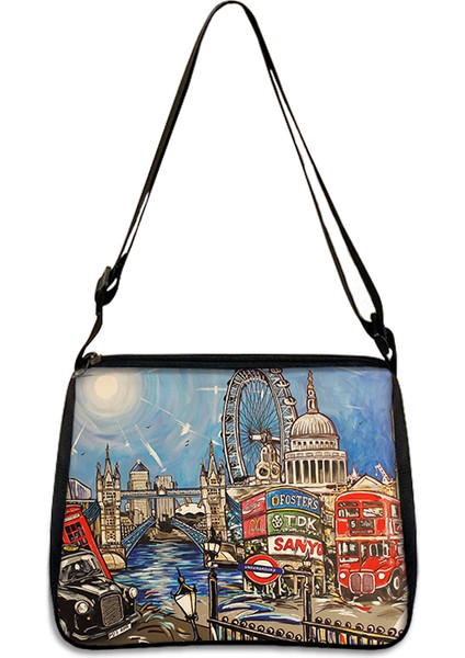 YXBLONDONC09CW Londra Manzara / Eyfel Kulesi Baskı Omuz Çantası Seyahat Için Kadın Çanta Eğlence Debriyaj Bayanlar Tuval Messenger Çanta (Yurt Dışından) modelleri