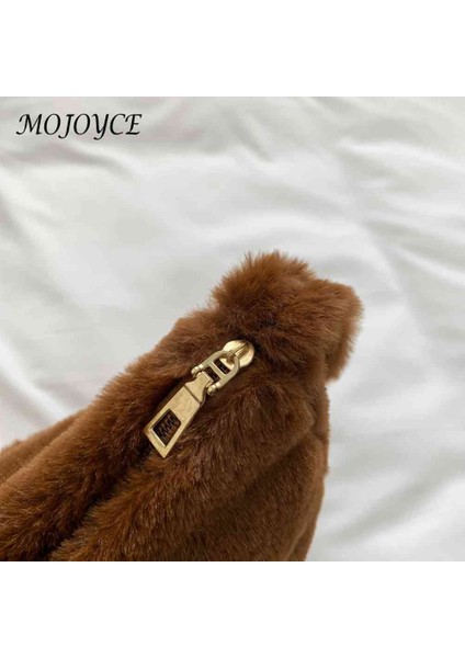 Pembe Peluş Koltukaltı Çantaları Rahat Sonbahar Kış Kabarık Bez Çantalar Taşınabilir Moda Aşk Kalp Baskılı Yumuşak Sokak Seyahat Için Sıcak (Yurt Dışından)