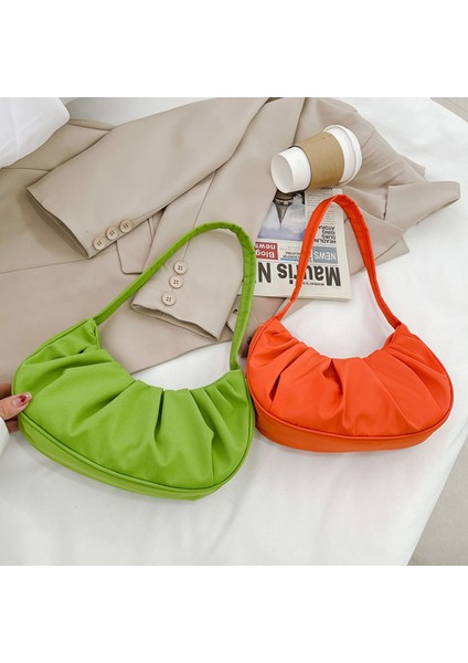 Kadınlar Için Mor Moda Küçük Omuz Koltukaltı Çanta Nedensel Naylon Düz Renk Pileli Yumuşak Bulut Çanta Kıvrımlar Tasarım Seyahat Debriyaj Çanta (Yurt Dışından) fiyatları