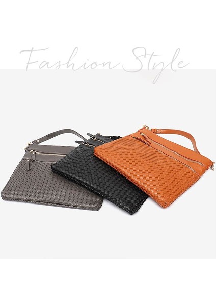 Tan Cezıra Kadın Pu Deri El Yapımı Dokuma Omuz Çantaları Lüks Tasarım Ince Hobo Çanta Düz Renk Kadın Moda Crossbody Çantalar (Yurt Dışından) fırsatları