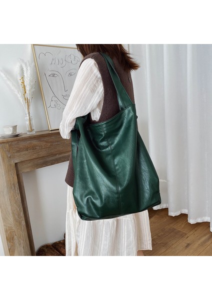 Yeşil Büyük Kapasiteli Kadın Hobo Çanta Omuz Çantası Trendy Yumuşak Pu Deri Crossbody Çanta Markalı Kaliteli Bayan Büyük Alışveriş Çantası (Yurt Dışından) fırsatları