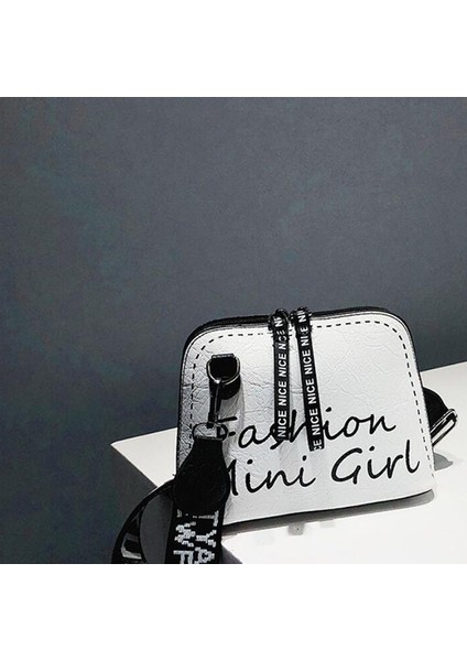 Beyaz Bayan Kore Kabuk Crossbody Çanta Tüm Maç Geniş Omuz Askısı Parlak Mektup Çantaları Yüksek Kaliteli Büyük Kapasiteli Kadın Çantaları (Yurt Dışından)