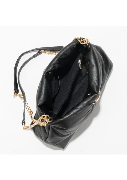 B Mabula 2022 Trend Deri Yastıklı Hobo Omuz Çantası Kadınlar Için Hasp Zincir Crossbody Çanta Moda Kış Debriyaj Tote Çanta (Yurt Dışından)