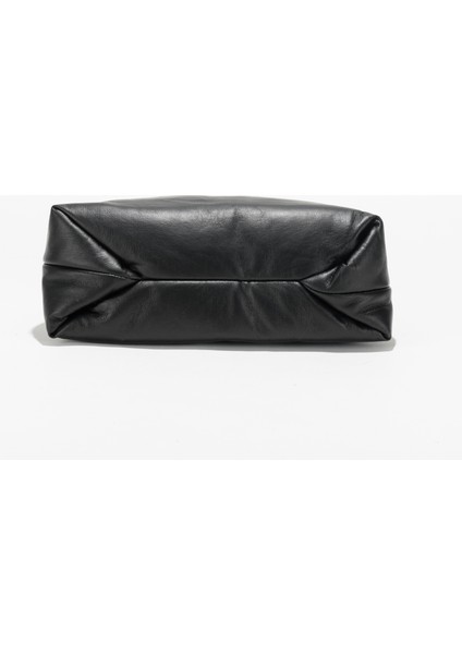 B Mabula 2022 Trend Deri Yastıklı Hobo Omuz Çantası Kadınlar Için Hasp Zincir Crossbody Çanta Moda Kış Debriyaj Tote Çanta (Yurt Dışından)