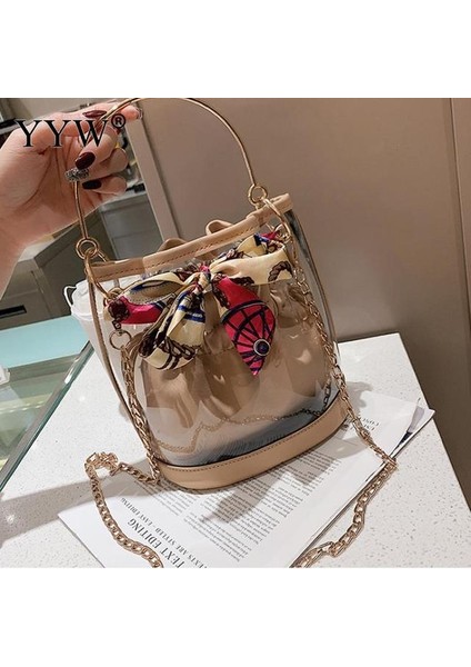 Haki Kadınlar Temizle Kova Çanta Moda Şeffaf Crossbody Omuz Çantaları Bayanlar Casual Messenger Alışveriş Tote Çanta Bolso Mujer (Yurt Dışından)