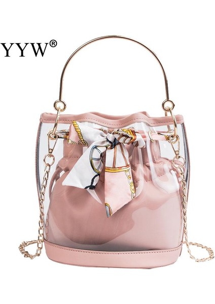 Haki Kadınlar Temizle Kova Çanta Moda Şeffaf Crossbody Omuz Çantaları Bayanlar Casual Messenger Alışveriş Tote Çanta Bolso Mujer (Yurt Dışından) fırsatları