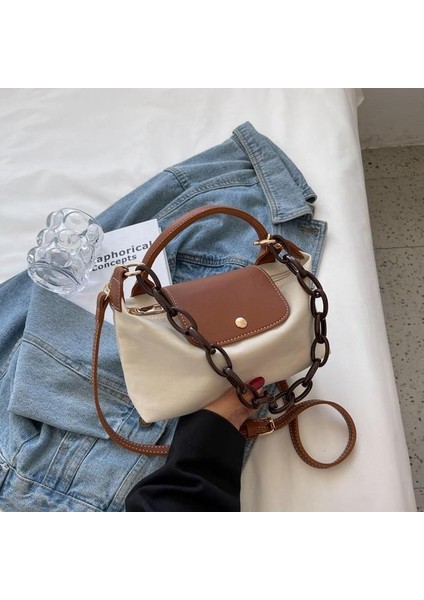 Bej Kadın Çantaları 2022 Patchwork Kumaş Büyük Kapasiteli Kadınlar Için Crossbody Çanta Yeni Omuz Çantası Kadın Omuz Çantası ve Çanta (Yurt Dışından)