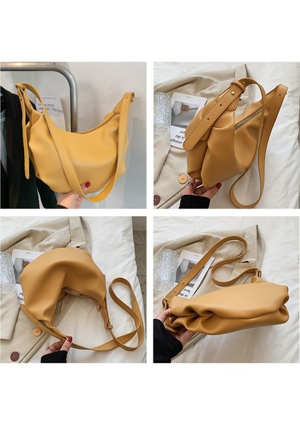 Turuncu Marka Kadın Çanta Katı Bayanlar Hobos Çanta Kadın Yumuşak Deri Omuz Çantası Eski Crossbody Çanta Basit Kadın Çantası Rahat Kese (Yurt Dışından) fiyatları