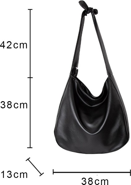 Bir Mabula Düğüm Kolu Kadın Hobo Omuz Çantası Vintage Büyük Kapasiteli Yüksek Kaliteli Deri Sling Crossbody Çanta Rahat Çalışma Çantası (Yurt Dışından)