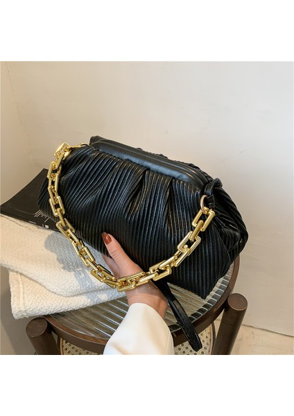 Kadınlar Için Siyah Swdf Çanta Bulut Çantası Yumuşak Deri Hobos Tek Omuz Çantası Kadın Crossbody Çanta Lüks Çanta ve Çanta Günü Debriyajları (Yurt Dışından)