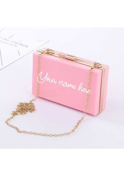 Pembe Bir Kişiselleştirilmiş Akrilik Debriyaj Pembe Akşam Debriyaj Klasik Bayan Crossbody Omuz Çantaları Kadın Cüzdan Cüzdanlar ve Çantalar Çanta (Yurt Dışından)