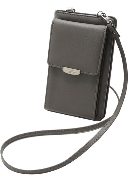 Gri 2022 Yeni Crossbody Moda Telefon Cüzdan Kılıf Çok Fonksiyonlu Çizikler Cep Telefonu Omuz Çantalarıbayanlar Kart Tutma Çanta Debriyaj (Yurt Dışından)