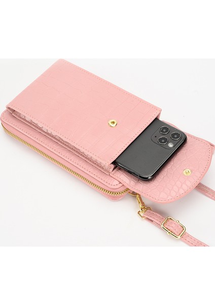 Kadınlar Için Mavi Cep Telefonu Çantası Pu Deri Messenger Çanta Kadın Kartlıklı Cüzdan Siyah/pembe/yeşil/mavi/kırmızı Ince Bayanlar Omuz Çantaları (Yurt Dışından) fırsatları