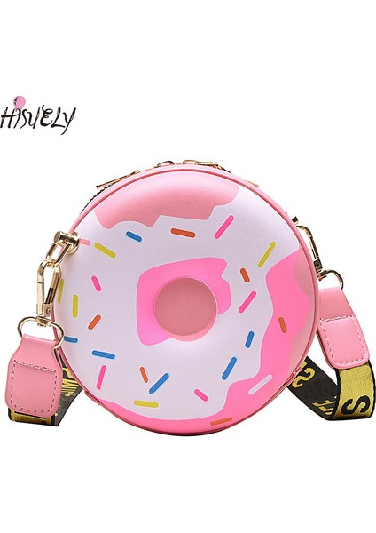 Mavi (S) Karikatür Donut Şekli Omuz Çantası Sevimli Deri Crossbody Çanta Kızlar Güzel Yuvarlak Çanta Uzun Askılı Messenger Çanta Küçük Harajuku Q5 (Yurt Dışından) fiyatları