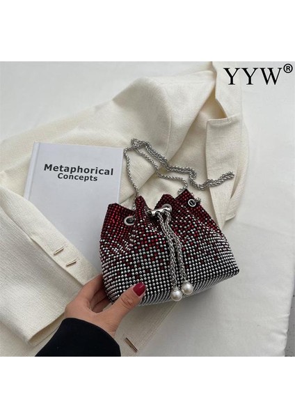 Kırmızı Moda Kadın Kova Çanta Omuz Çantası Crossbody Çanta Düğün Akşam Parti Çanta Kız Çanta Kadın Kızlar Günü Manşonlar Bolsos (Yurt Dışından)
