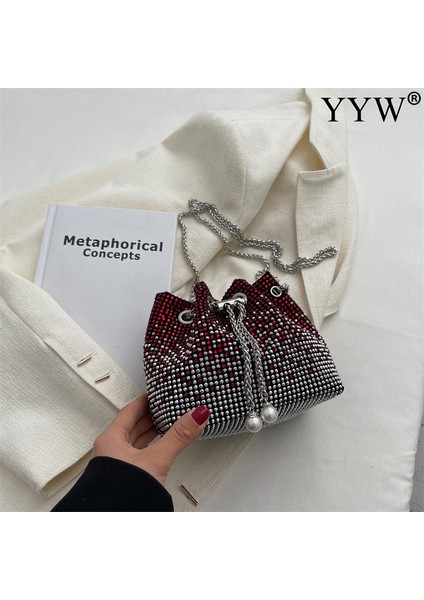 Kırmızı Moda Kadın Kova Çanta Omuz Çantası Crossbody Çanta Düğün Akşam Parti Çanta Kız Çanta Kadın Kızlar Günü Manşonlar Bolsos (Yurt Dışından) fırsatları