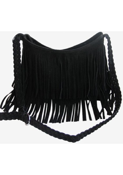 Siyah Hippi Süet Tasarımcı Çanta Saçak Püskül Askılı Çanta Kadın Hobo Omuz Çantaları Kadınlar Için Crossbody Çanta Çanta (Yurt Dışından) indirimleri