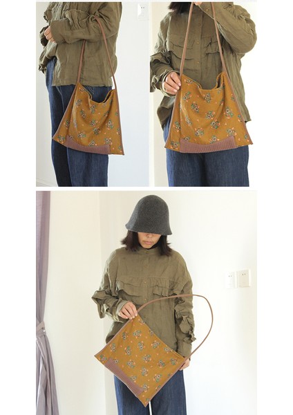Sarı Kadın Moda Pamuk Yumuşak Kumaş Boho Chic Çiçek Hımbıl Hobo Çanta Kadın Rahat Bohemian Hippi Çingene Ibiza Omuz Çantası Çanta (Yurt Dışından) modelleri