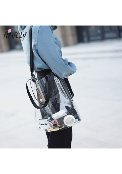 Auburn Kadınlar Için Yeni Şeffaf Çanta Temizle Rahat Omuz Çantası Kadın Çanta Yönlü Messenger Çanta Moda Büyük Kapasiteli Kılıf (Yurt Dışından) modelleri