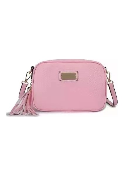 Pembe Yeni Moda Basit Büyük Kapasiteli Çok Yönlü Yılan Saçaklı Tek Omuz Çantası Çapraz Vücut Çantası Kadın Küçük Kare Çanta (Yurt Dışından) indirimleri