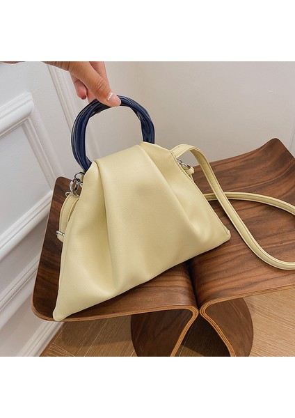 Sarı Çapraz Vücut Çanta Kadın Basit Omuz Çantaları Kadın Yumuşak Deri Hamur Torbası Tasarımcı Marka Küçük Tote Sac Bayan Çanta Moda (Yurt Dışından)