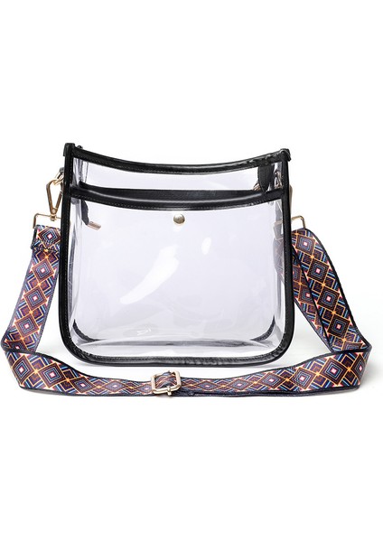 Siyah Şeffaf Kadınlar Için Crossbody Çanta Şeker Renk Moda Kare Omuz Askılı Çanta Pvc Jöle Küçük Tote Çanta (Yurt Dışından) modelleri