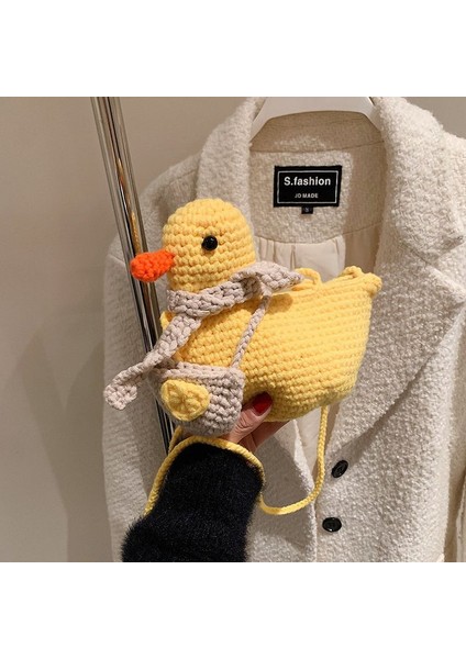 Kadınlar Için Sarı Yeni Kore Moda Çanta Yün Örgü El Yapımı Crossbody Çanta Kadın Güzel Ördek Çanta Telefonu Çanta Mini Çanta Bolso Mujer (Yurt Dışından) fiyatları