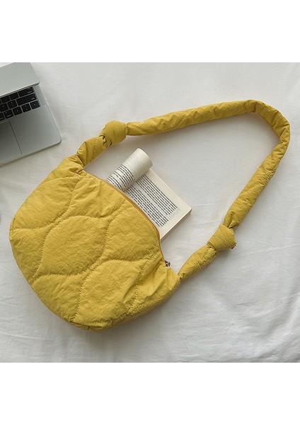 Sarı Moda Crossbody Çanta Sonbahar Kış Işe Gidip Gelme Çantası Düz Renk Eşkenar Dörtgen Kafes Büyük Kapasiteli Rahat Basit Hafta Sonu Tatili Için (Yurt Dışından)