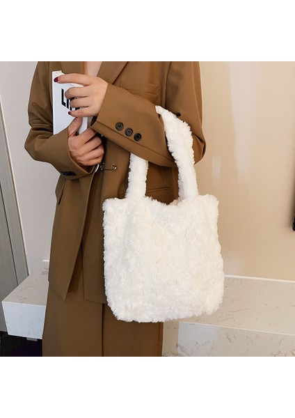 Pembe Çiçek Tüm Maç Kabarık Bez Çantalar Kadın Kızlar Omuz Koltukaltı Çanta Gül Pembe Sahte Kürk Hobo Çanta Kore Ins Trend Çanta Cüzdanlar Debriyaj (Yurt Dışından)