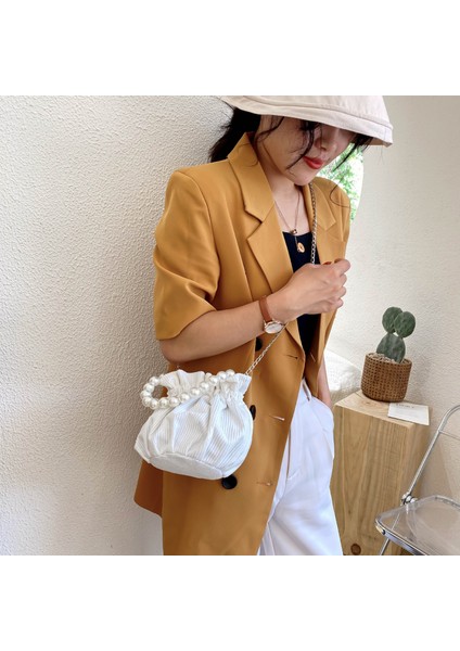 Siyah Moda Bulut Çanta Kadın Boncuklu Çanta Küçük Kadın Zincir Crossbody Çanta Ipek Tote El Çantası Şık Bayan Çanta Cep Telefonu Çantaları (Yurt Dışından) modelleri