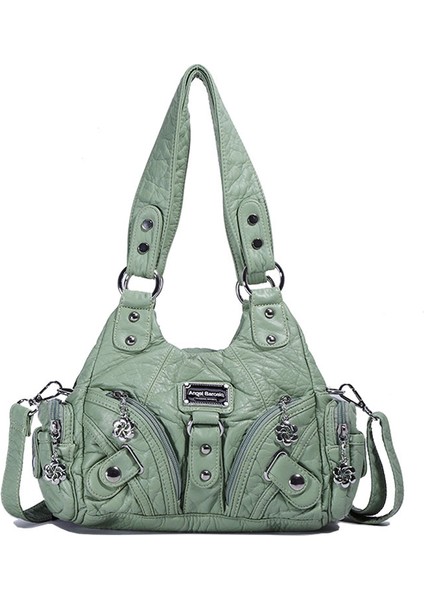 Mor Snaıllady Yeni Moda Kadınlar Yumuşak Su Geçirmez Pu Deri Çanta Üst Kolu Omuz Hobo Küçük Satchel Çanta Çok Cepler Tote Çanta (Yurt Dışından) fiyatları