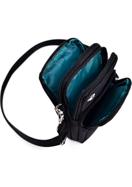 Siyah Balon Mini Cep Telefonu Çantası Kulaklık Deliği Crossbody Çanta Bayanlar Messenger Çanta Çapraz Vücut Cep Telefonu Omuz Çantaları Çanta (Yurt Dışından)