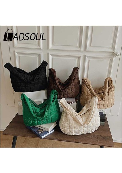 Siyah Kadın Moda Hamur Çantası Kadın Basit Düz Renk Omuz Crossbody Çanta Bayanlar Tüm Maç Rahat Büyük Kapasiteli Tote Çanta (Yurt Dışından)