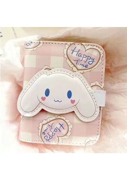 Bej Moda Karikatür Cüzdan Sevimli Bayanlar Cüzdan Kawaii Tavşan Ayı Kafes Öğrenci Kart Tutucu Çoklu Kart Yuvaları Mini Flap Çanta (Yurt Dışından)