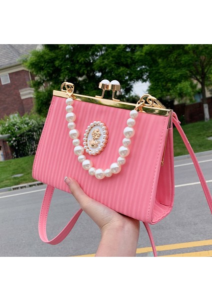 Pembe Düğün Akşam Çantası Incilerle Zarif Çantalar Kadınlar Için Ziyafet Moda Çantalar Kadınlar Için Lüks Tasarımcı Bayan Crossbody Çantalar (Yurt Dışından) fiyatları
